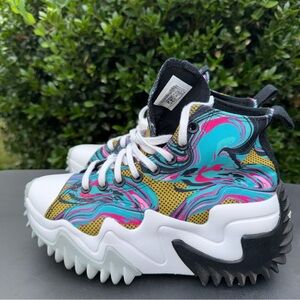 Converse Run Star Motion Platform Marbled Black Blue Women’s Size 8.5 Men’s SZ 7